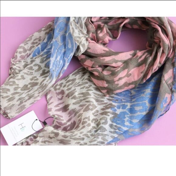 Headbands of Hope Pink & Blue Animal Print Scarf - Picture 2 of 8